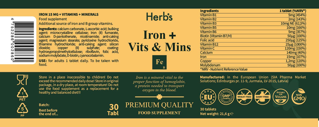 Irons + vitamins and minerals