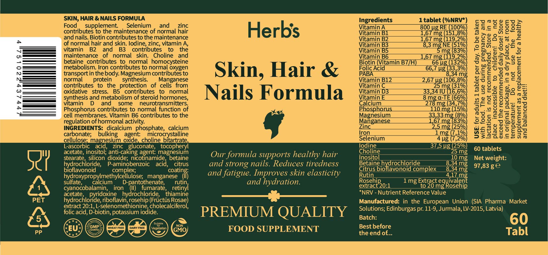 Skin, Hair & Nails formula