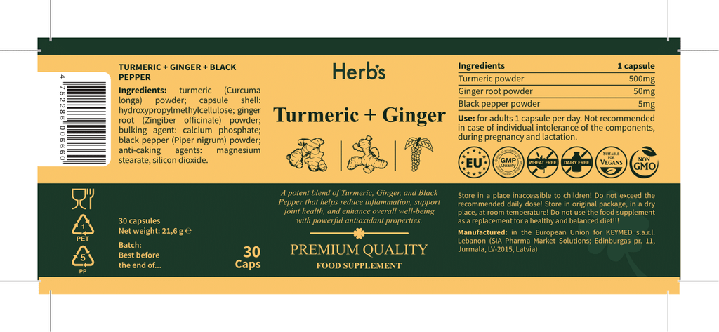 Turmeric + Ginger + Black Pepper Capsules