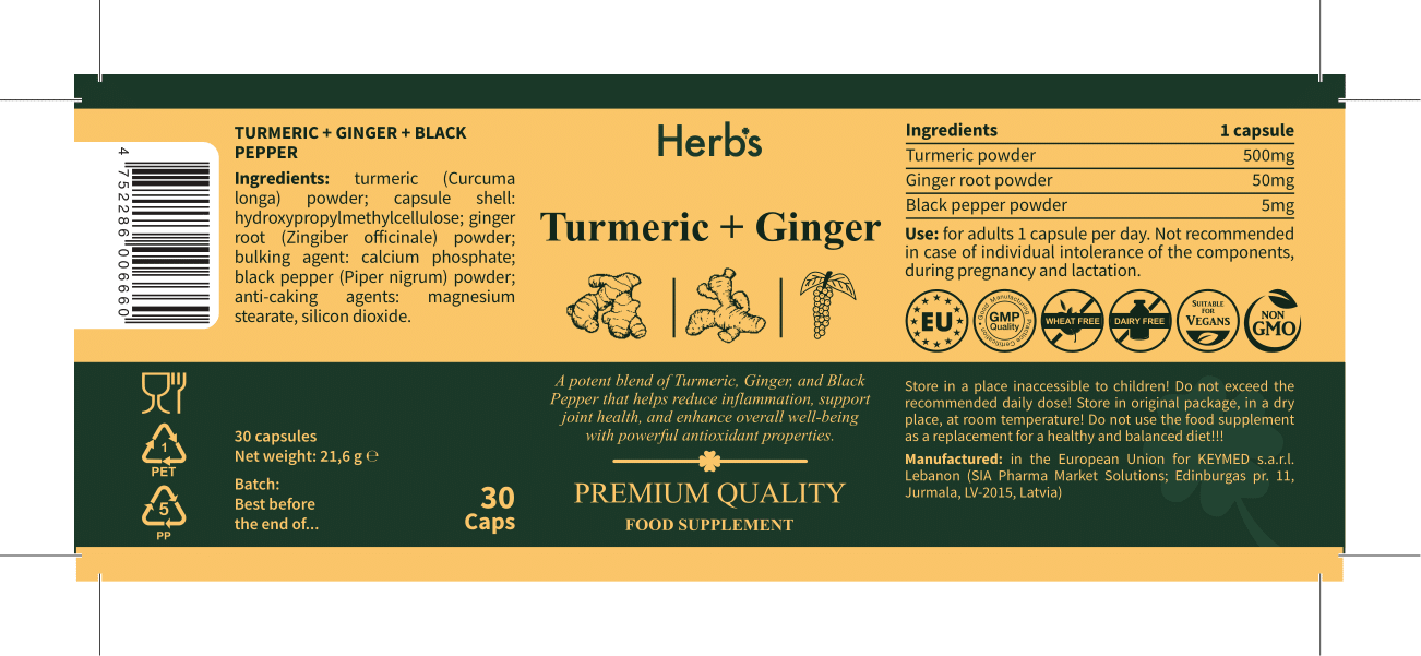 Turmeric + Ginger + Black Pepper Capsules